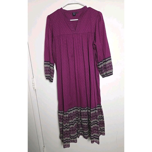 Anna Sui Dresses & Skirts - Anna‎ Sui Womens Long Sleeve Print Dress Purple Size S Casual Lightweight